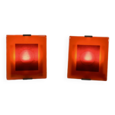 Pair of glass wall sconces by Clarisse Dutraive