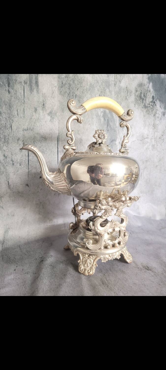 Silver-plated metal samovar kettle, 19th century