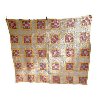 Plaid patchwork américain matelassé XIXème