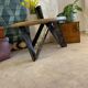 Round coffee table with steel legs