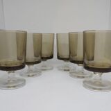 Smoked brown digestive glasses from the 70s