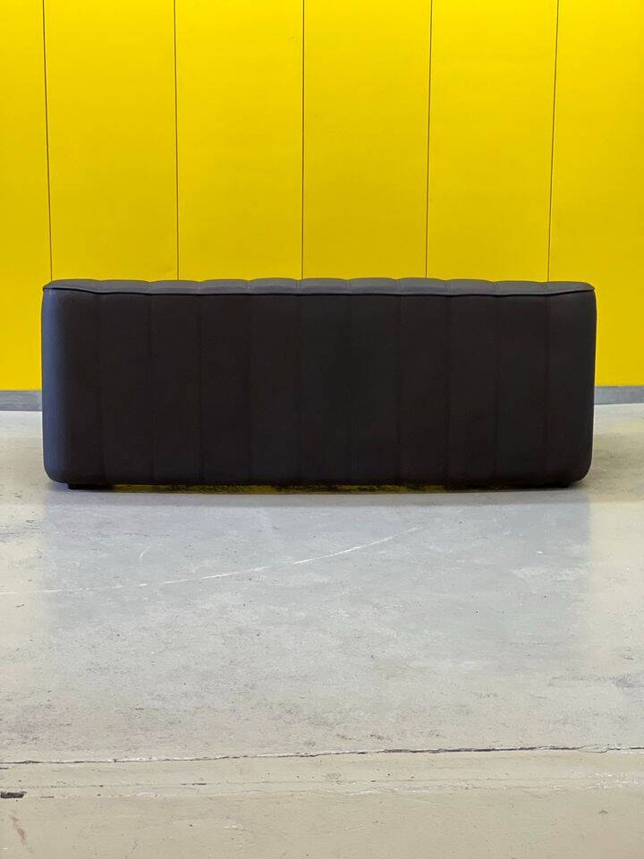 Black leather 3-seater sofa by De Side, from 1970's model 44