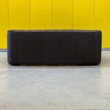 Black leather 3-seater sofa by De Side, from 1970's model 44