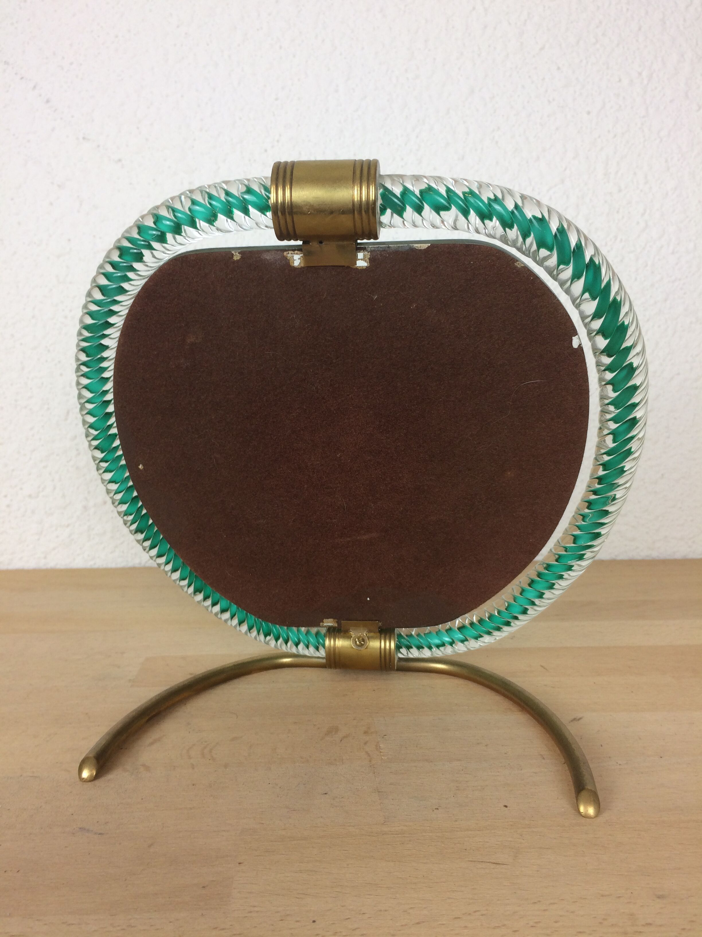 Miroir Barovier & Toso en verre de Murano, Italie - 22x23cm