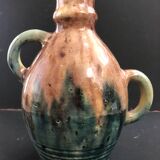 Vase with asymmetrical handles in Flemish stoneware, handcrafted
