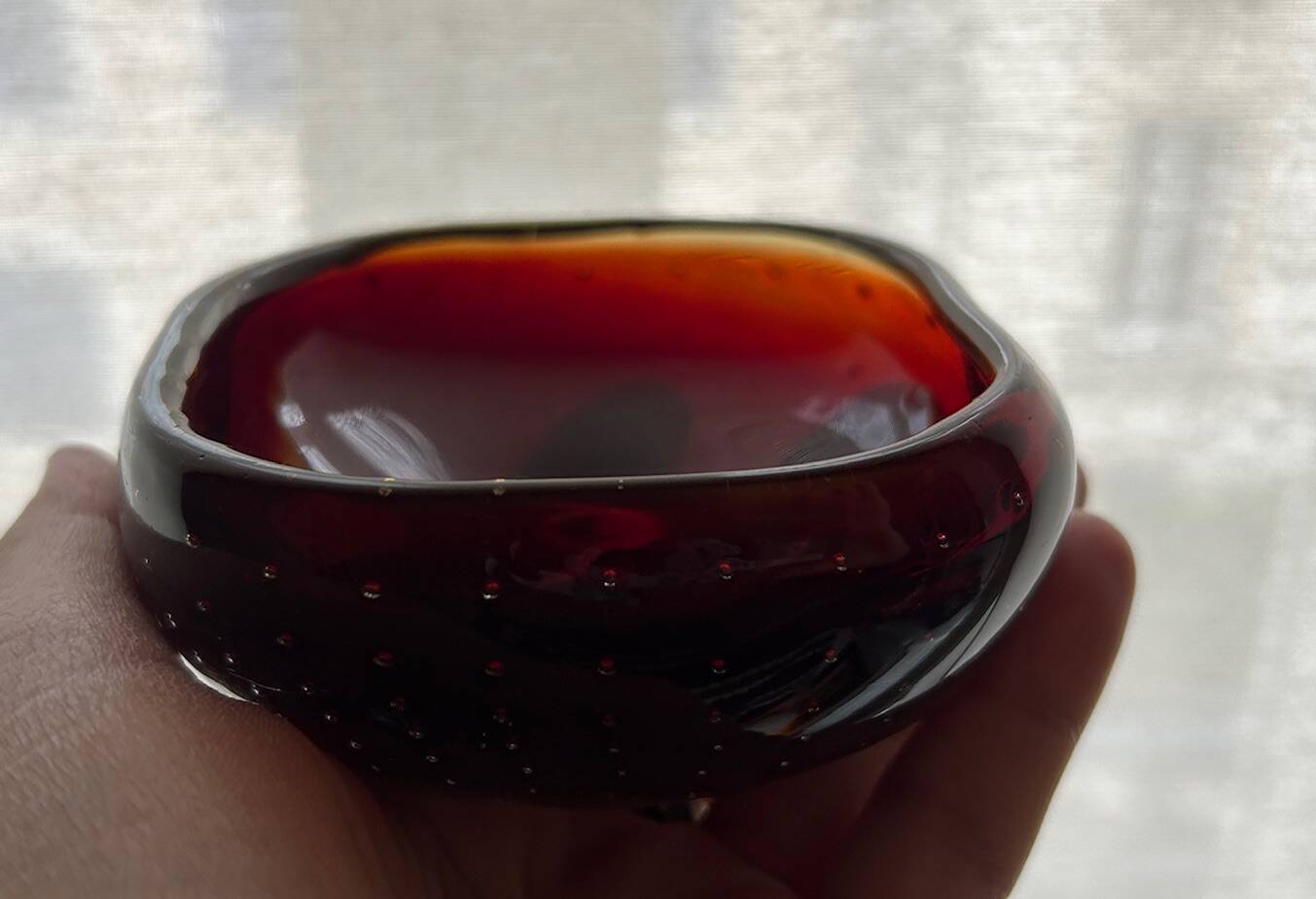 red and yellow Murano pocket vase