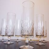 Lot of crystal champagne flutes