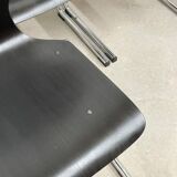 5 vintage chairs in black thermoformed wood