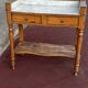 Walnut and marble dressing table, mercury mirror, circa 1850.
