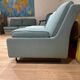 Banquette sofa circa 1970 blue fabric/yellow polka dots
