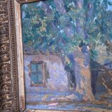 Tableau impressioniste "Cours de ferme"