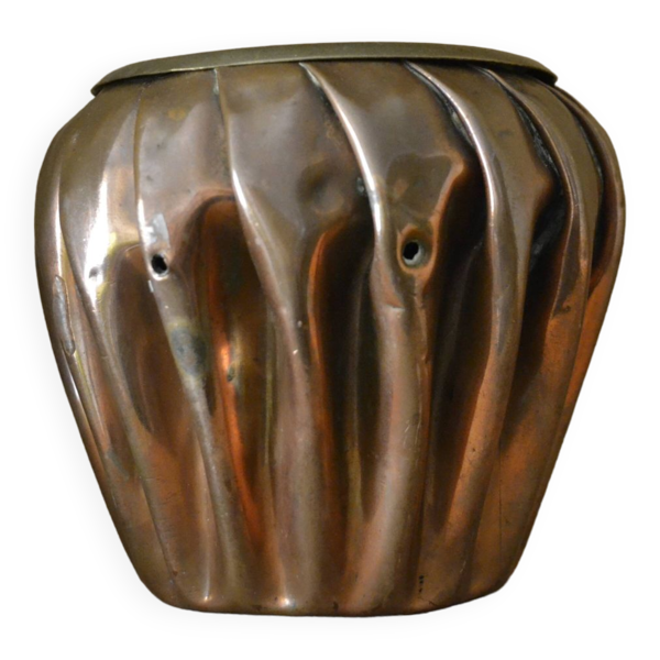 Cache pot cuivre et laiton