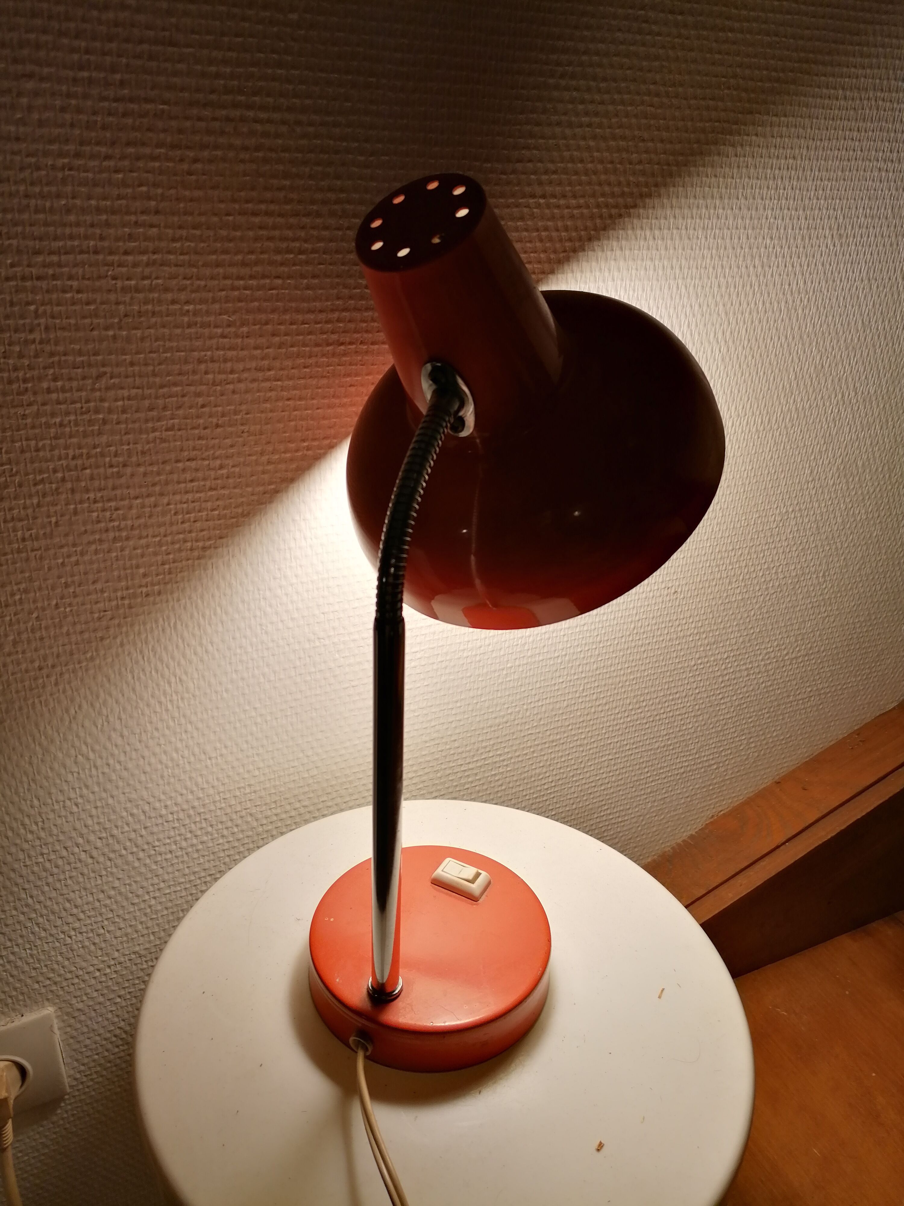 Vintage orange metal desk lamp