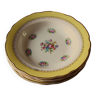 A lot of 5 yellow soup plates with gilding flowers Digoin Sarreguemines Graziella