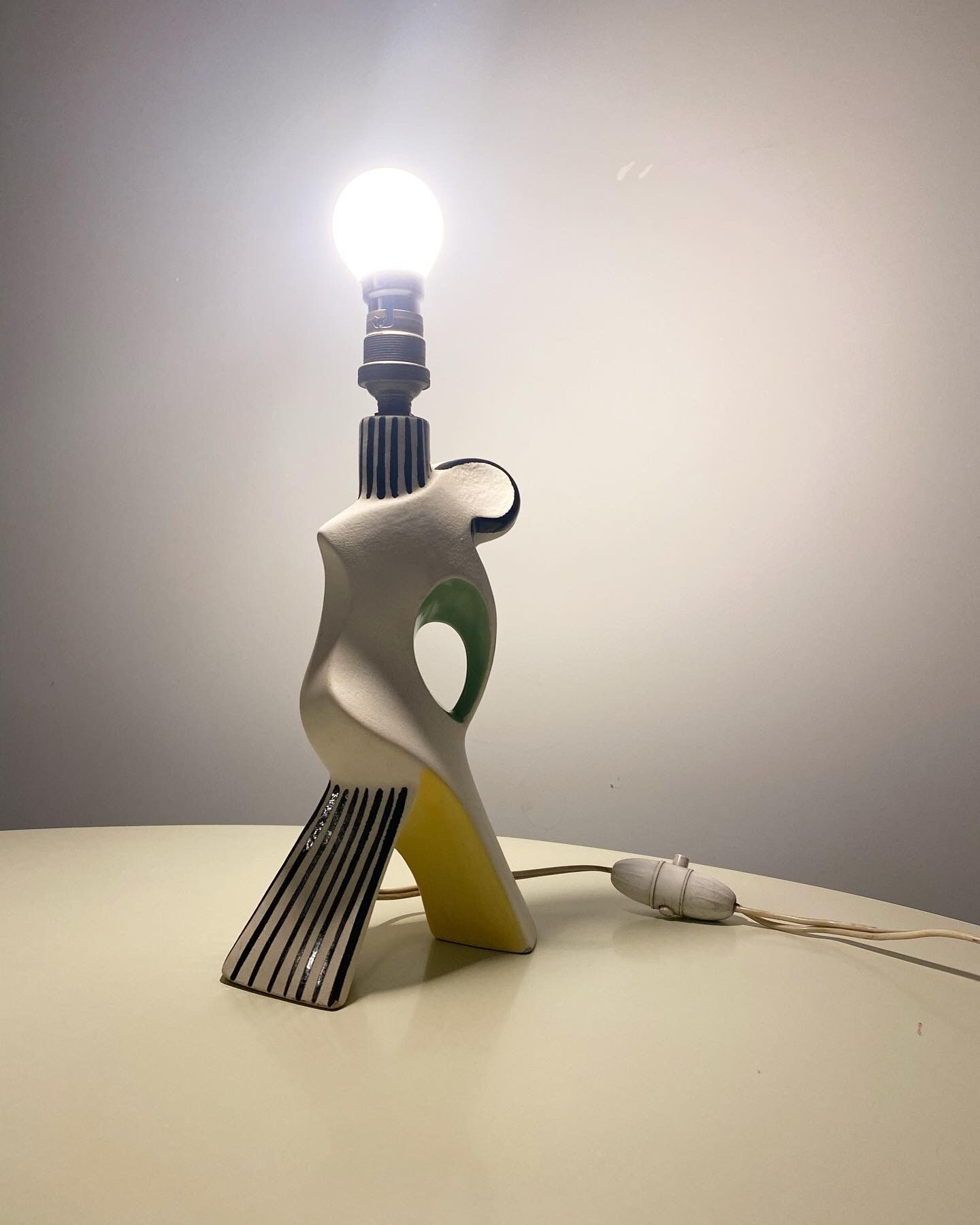 Ceramic lamp foot zoomorphic shape circa 1950