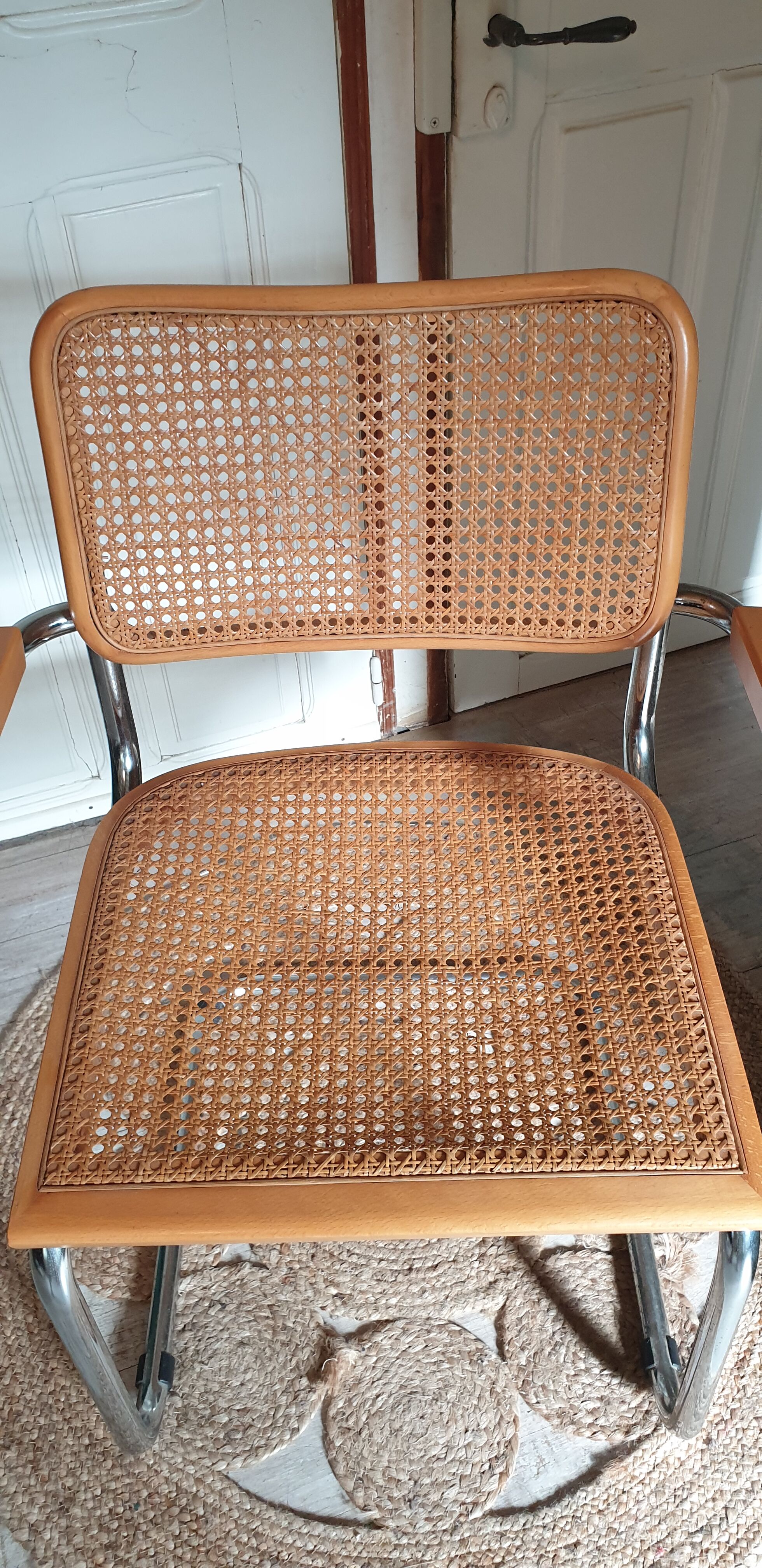 Chrome and cannage armchair Breuer