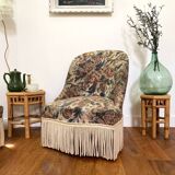 Pair of antique tapestry toad armchairs