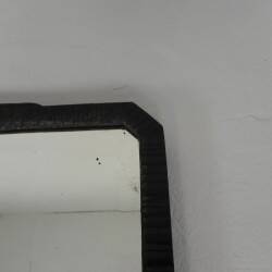 Art Deco mirror with faceted cut glass in a steel frame, 1930s