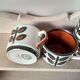 Set of 6 tea or coffee cups, ceramic Boch series Rambouillet in the 1960