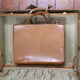 Set three vintage leather suitcases