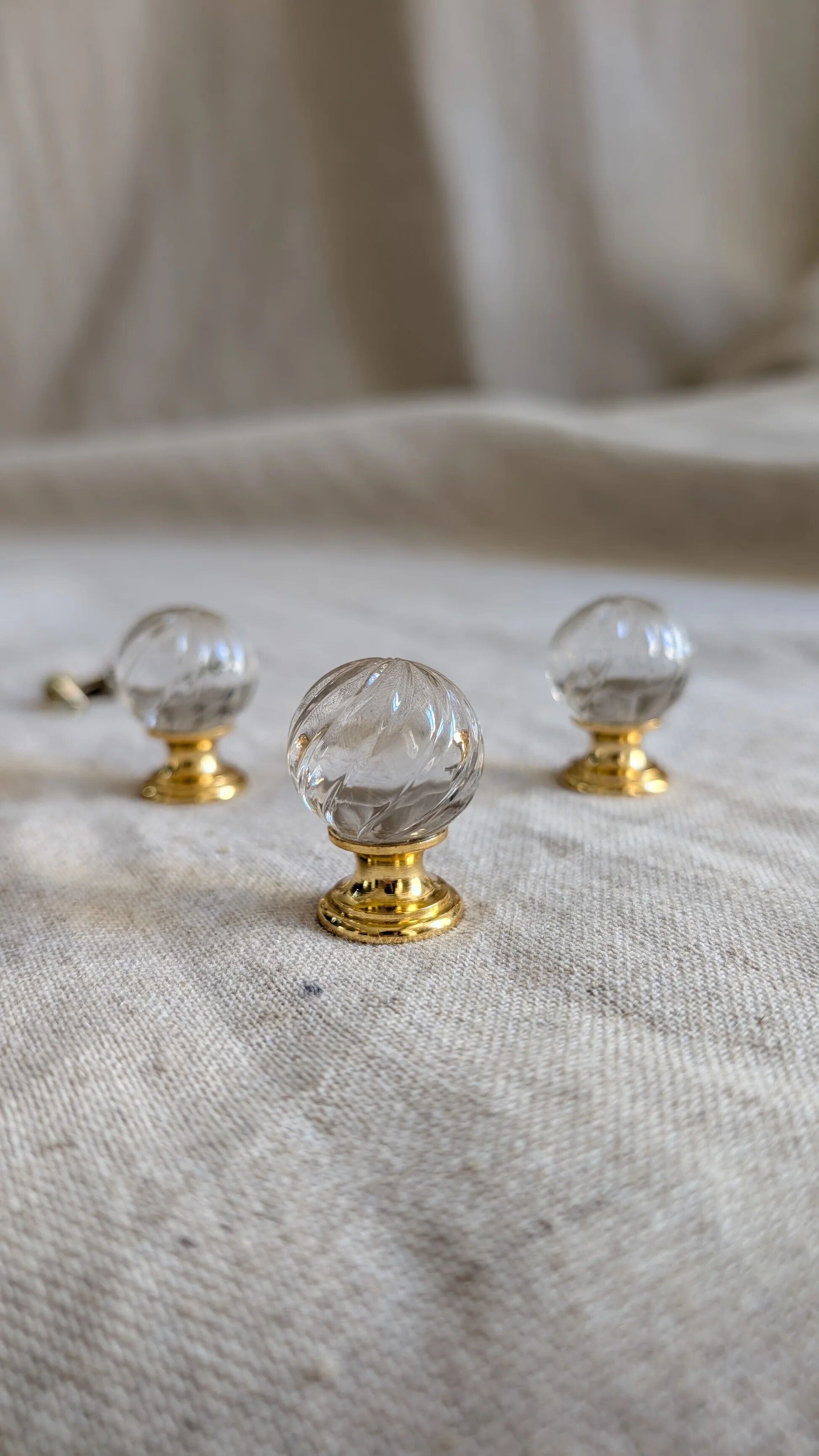 3 glass handles