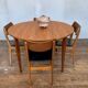 Round table in teak with vintage butterfly extension from the 1960s