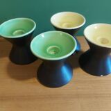 4 vintage 60's ceramic candlesticks