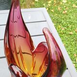 Empty pocket/Cutting/Centerpiece Murano, in blown Art glass. Floral shape/tulip