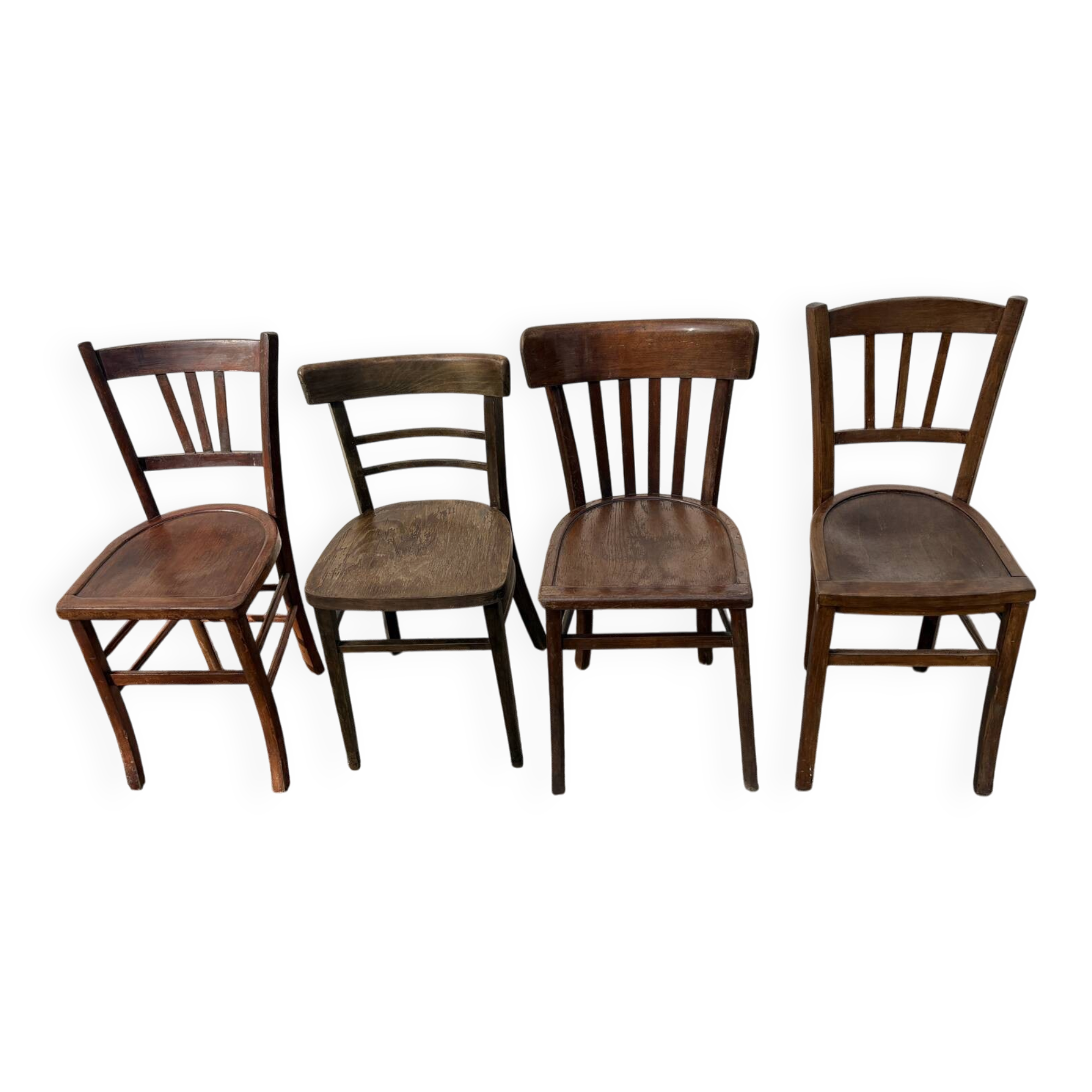 Set of 4 dark vintage bistro chairs