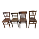 Set of 4 dark vintage bistro chairs