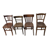 Set de 4 chaises bistrot vintage foncées