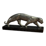 Broche Panthère Des Années 70 En Marbre Marron - Travail Fin Et Détaillé - Modèle A04