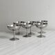 Set of 6 very small silver-plated metal bowls Letang Remy
