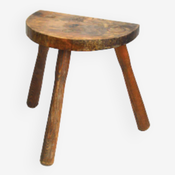 Tabouret tripode demi-lune