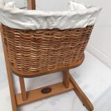 Rocking horse white wicker basket Moulin Roty