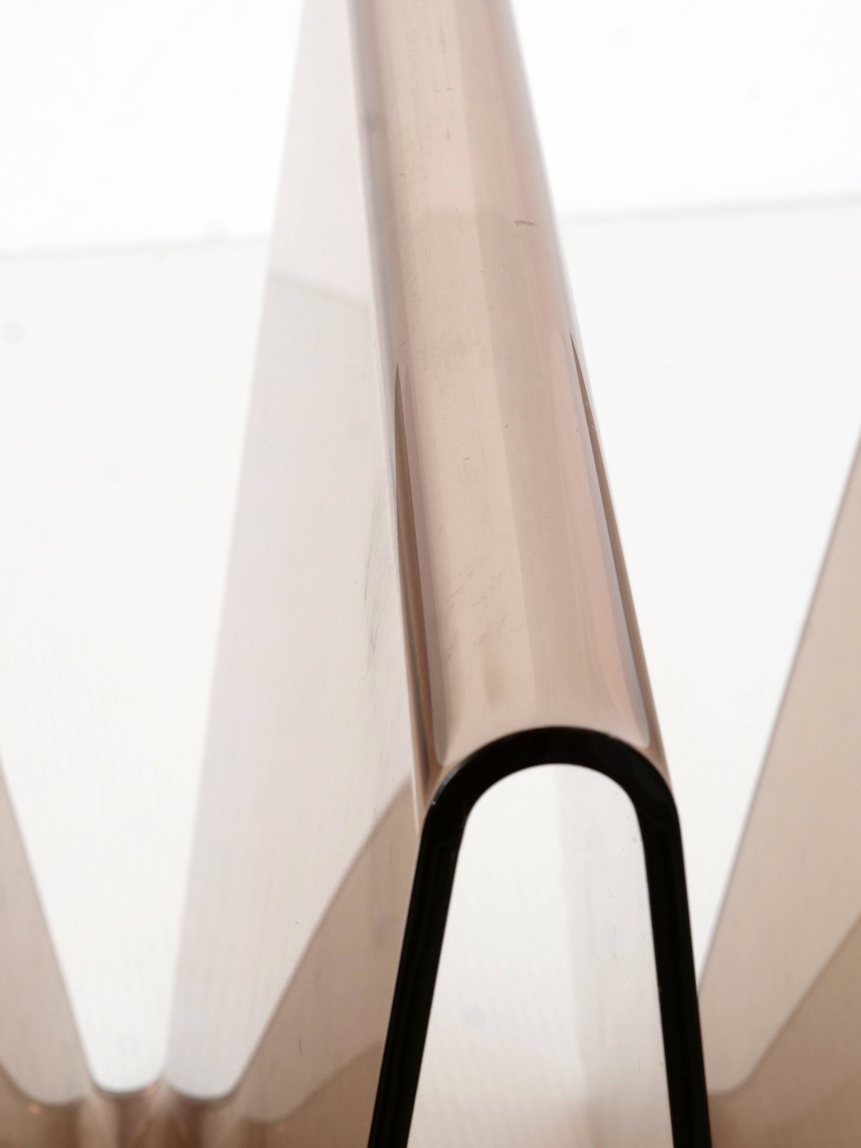 70's smoked plexiglass magazine rack