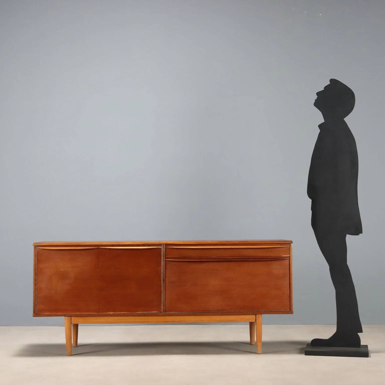 Vintage enfilade in teak veneer, Northern European design, 1960s.