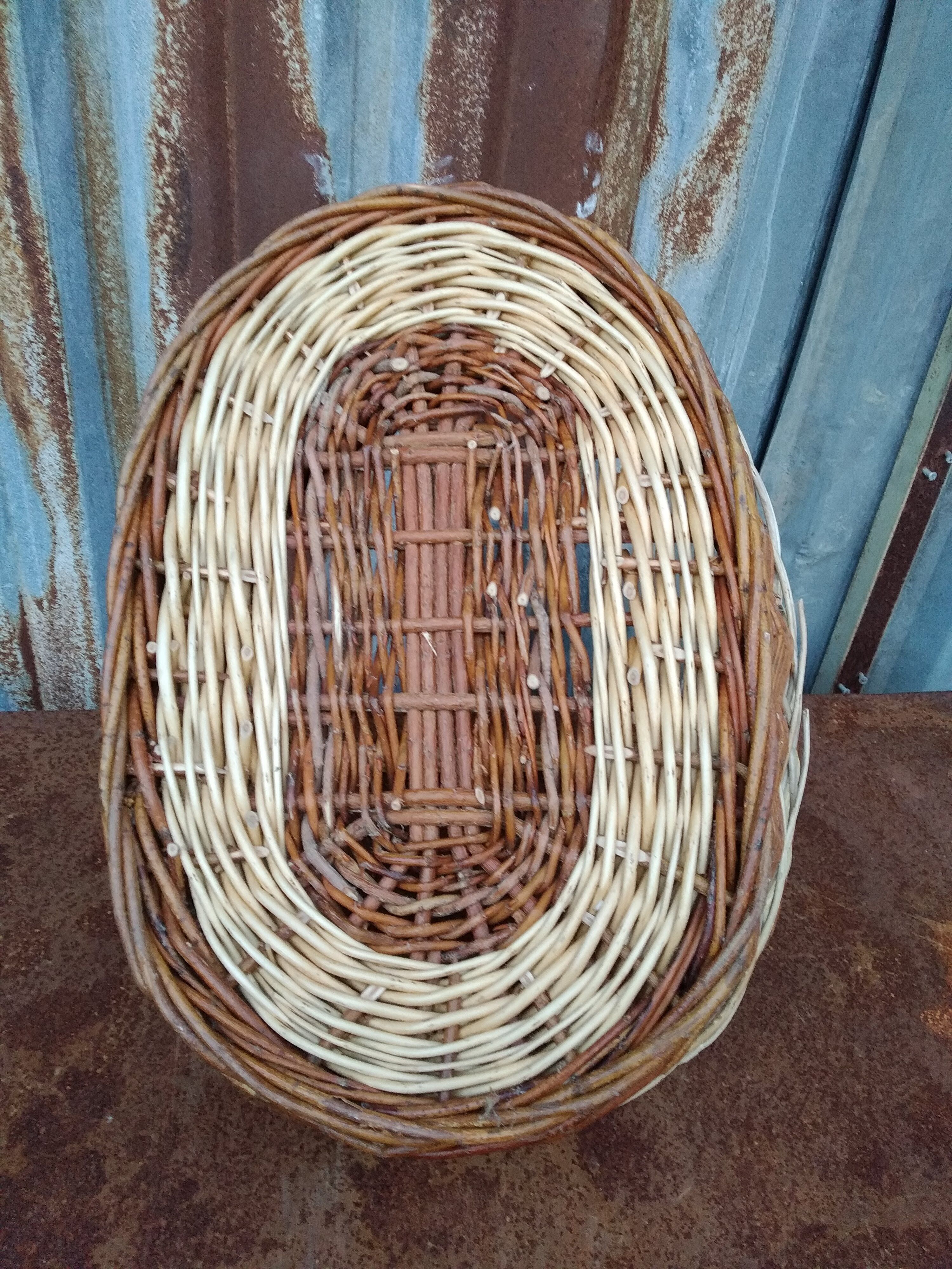 Wicker and cane basket