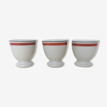3 eggcups porcelain Bistrot d'Auteuil