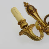 Old large pair of bronze wall sconces with 2 candles. Year 60 70