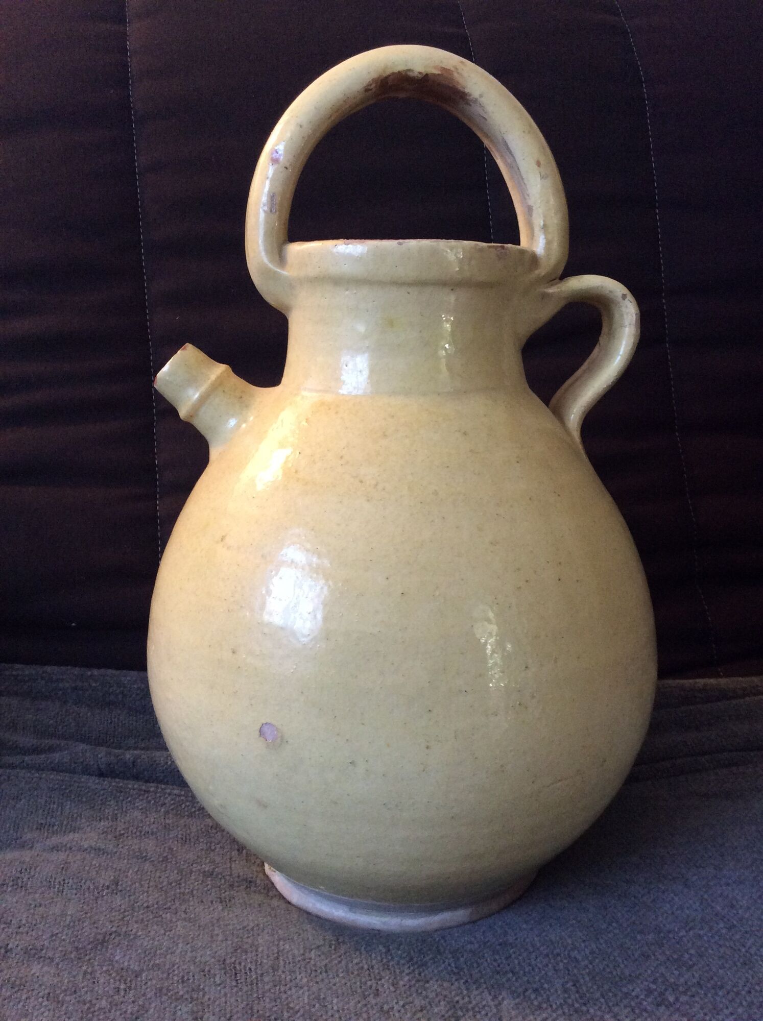 CRUCHE IN EAU GARGOULETTE IN TERRE VERNISSEE AUBAGNE PROVENCE DEBUT 20TH SIECLE