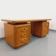 Large vintage double-sided executive desk in oak wood from the 70s