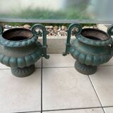 Medici vases, urns with handles, signed Faure in Revin
