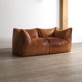 Le Bambole sofa in buffalo leather by Mario Bellini for B&B Italia, 1970s