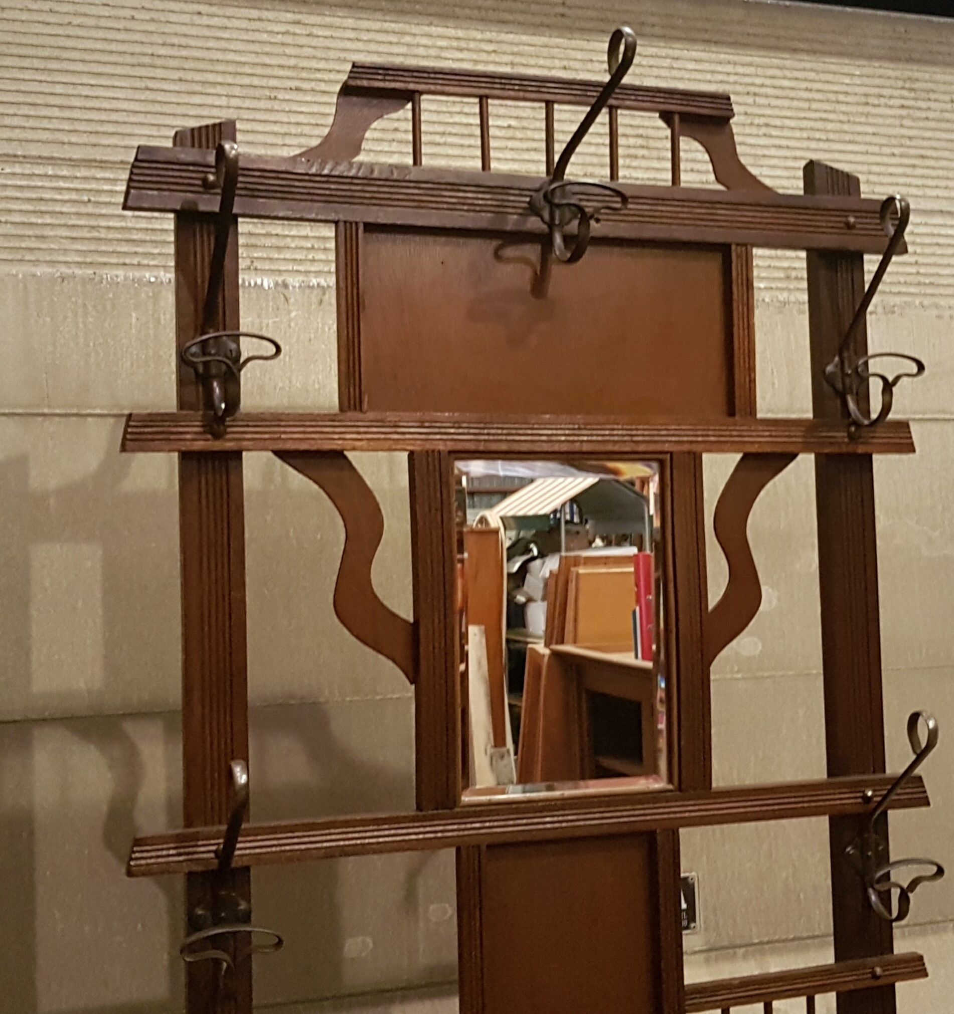 Old coat rack mirror cloakroom circa 1950