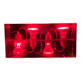 Duplex pendant lamp - Fontana Arte red plexiglass by Carlo Tamborini