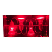 Duplex pendant lamp - Fontana Arte red plexiglass by Carlo Tamborini