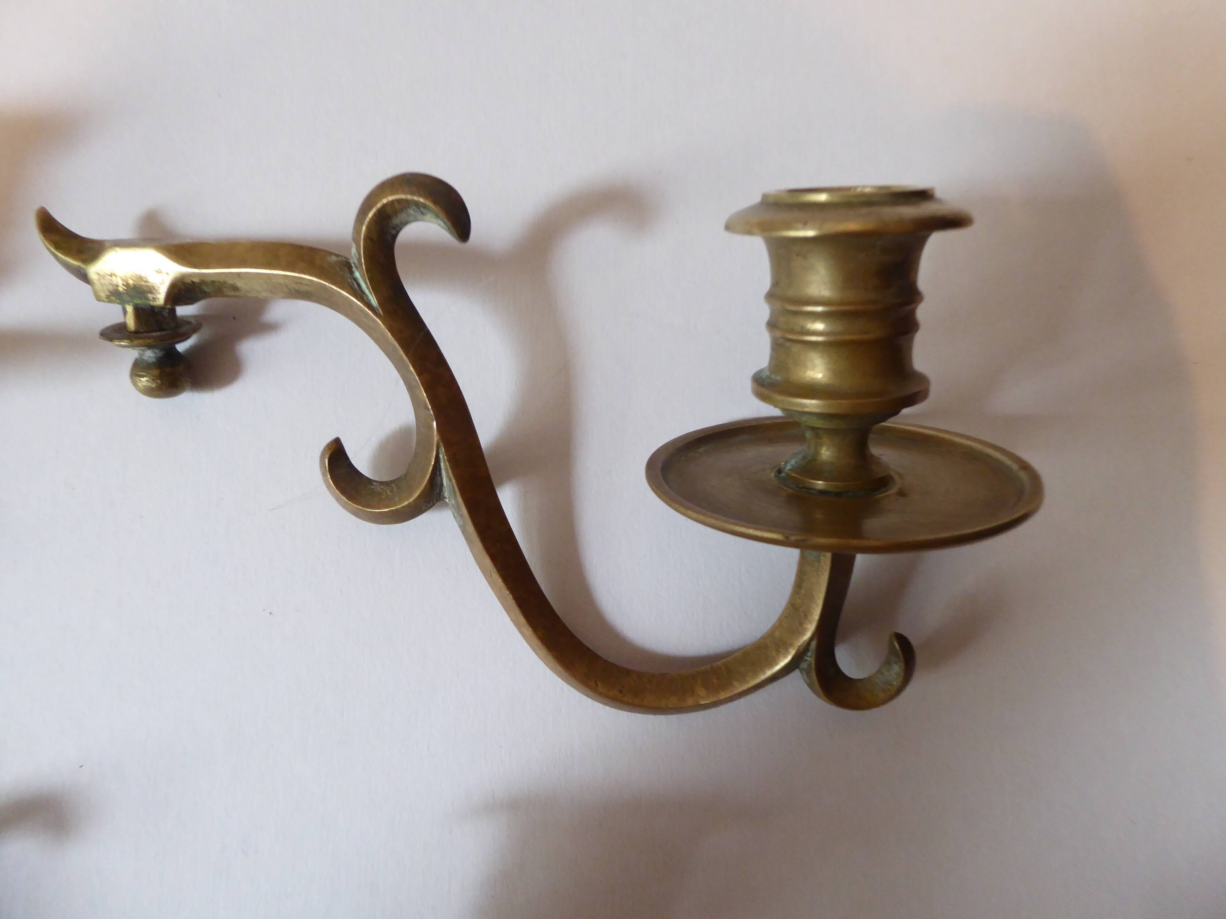 Three-pointed gilded bronze wall candlestick