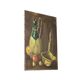 Still Life with Wine and Fruit Painting Oil on Canvas Signed