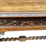 Desk with tiered secret drawer in solid oak Louis XIII